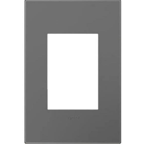 Legrand adorne 1-Gang, 3-Module Screwless Wall Plate in Magnesium Finish, AWP1G3MG4