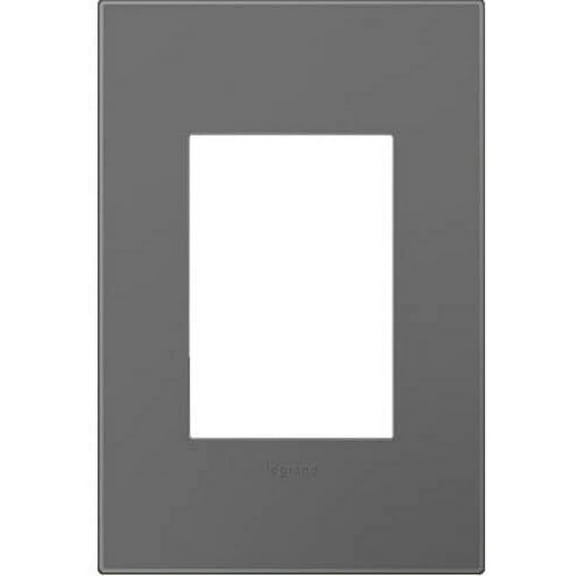 Legrand adorne 1-Gang, 3-Module Screwless Wall Plate in Magnesium Finish, AWP1G3MG4