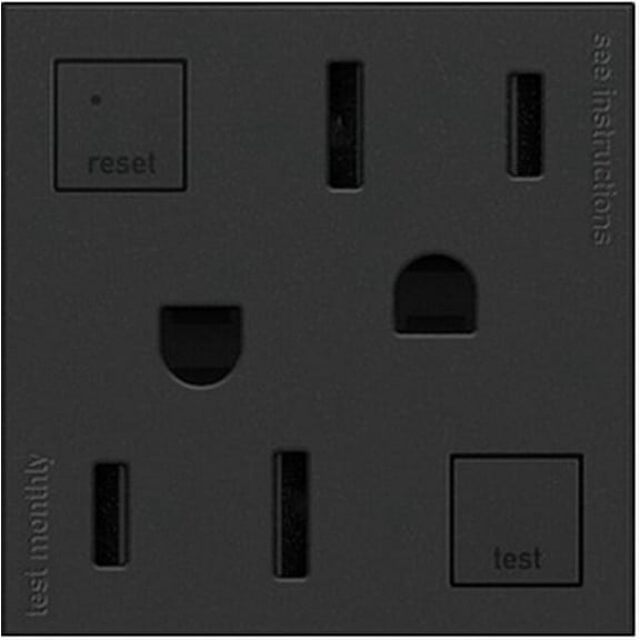 Legrand adorne 15A Tamper-Resistant GFCI Outlet in Graphite Finish