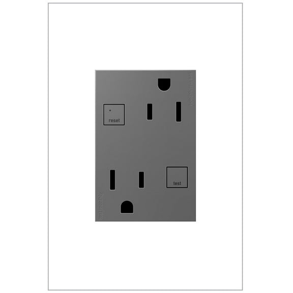 Legrand adorne 15A Tamper-Resistant Self-Test GFCI Outlet in Magnesium Finish, Plus-Size