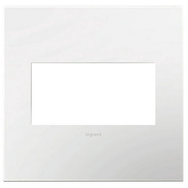 Legrand adorne 2-Gang Screwless Wall Plate in Gloss White Finish, AWP2GWH4