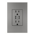 thumbnail image 1 of Legrand adorne Dual-USB Multi-Outlet in Magnesium Finish with Matching Wall Plate, 1 of 3