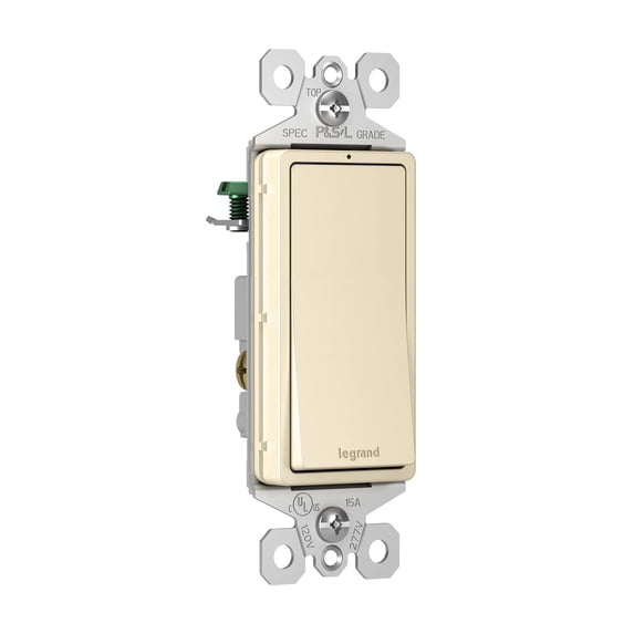 Legrand radiant 15 Amp Rocker Wall Switch with LED Locator Light, Decorator Light Switches, Light Almond, 3-Way, TM873LASLCC10 1 Count (Pack of 1)