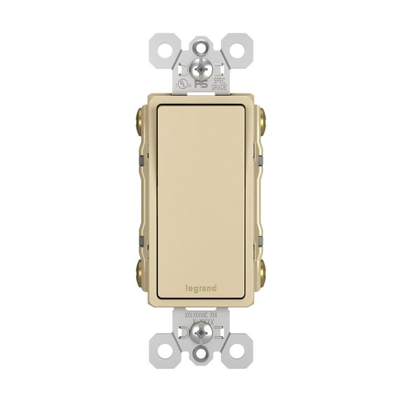 Legrand radiant TM874ICC6 15 Amp Rocker Wall Switch, 4-Way Decorator Light Switches, Ivory (1 Count)