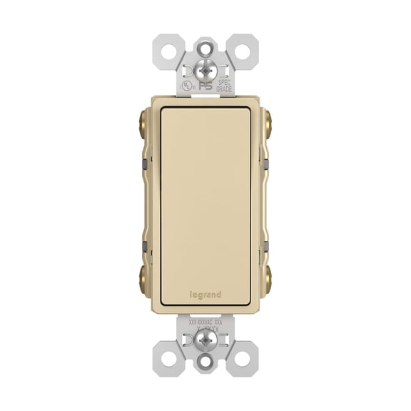 Legrand radiant TM874ICC6 15 Amp Rocker Wall Switch, 4-Way Decorator Light Switches, Ivory (1 Count)