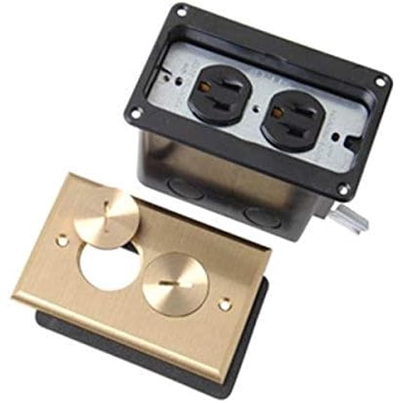 LegrandFB1TRDRB Floor Box Assembly for Wood Floors with 15 Amp Tamper Resistant Receptacle Outlet, 1 Gang, Brass (1 Count)$$Tools & Hardware Other