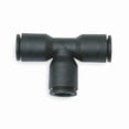 thumbnail image 1 of Push-Fit Tee Fitting, 16mm x 12mm Tube Size, Brass, Fiberglass-Reinforced Nylon, Black, 1 of 1