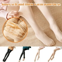 Legs Fake Translucent Warm Fleece Pantyhose Women Soft Leggings Fleece  Lined Thick Leggings New