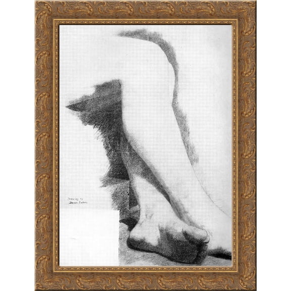 Legs of a Seated Model 24x18 Gold Ornate Wood Framed Canvas Art by Thomas Eakins