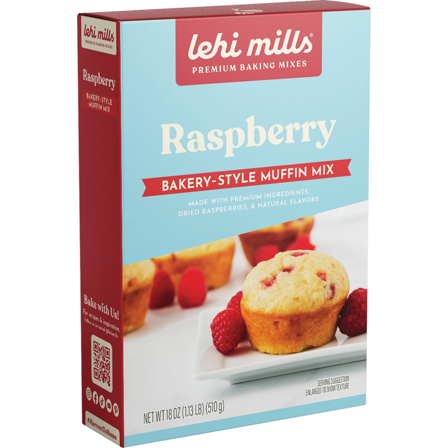 Lehi Mills Raspberry Muffin Mix 18 oz. Box