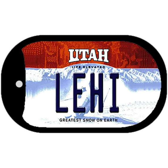 Lehi Utah Novelty Metal Dog Tag Necklace DT-10192 2" x 1" Dog Tag (DT)