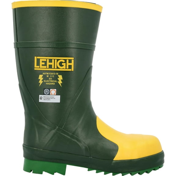 Lehigh Safety Shoes Unisex 12-Inch Steel Toe Dielectric Waterproof Rubber Work Boots