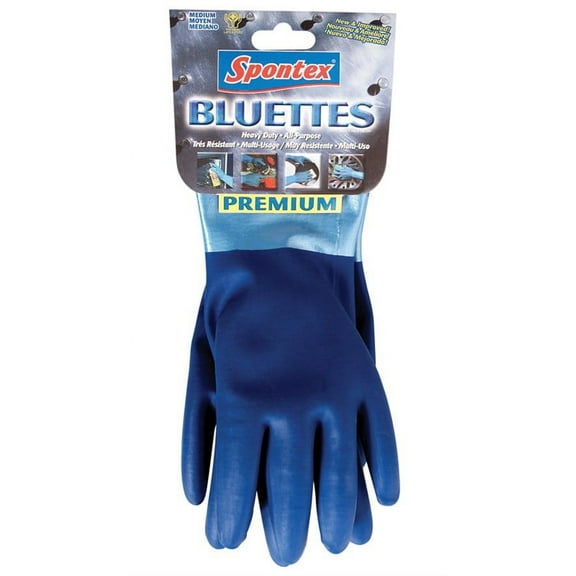 Lehigh Spontex 20005 Bluettes Knit Rubber Gloves-X-LARGE RUBBER GLOVES