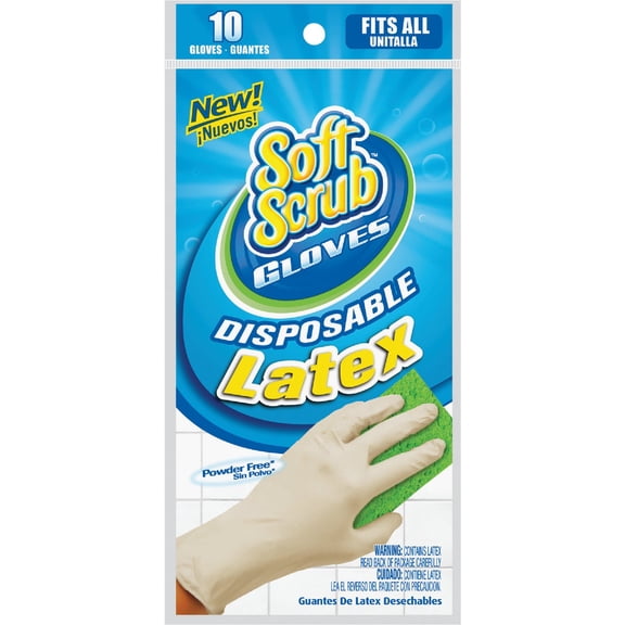 Lehigh Spontex Latex Gloves - Disposable - One Size, Off-White