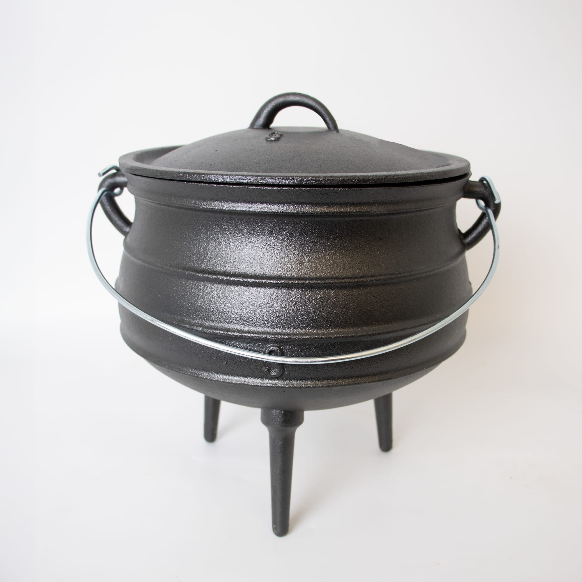 Black Cast Iron Round Dutch Oven with Lid, 2 Gallon