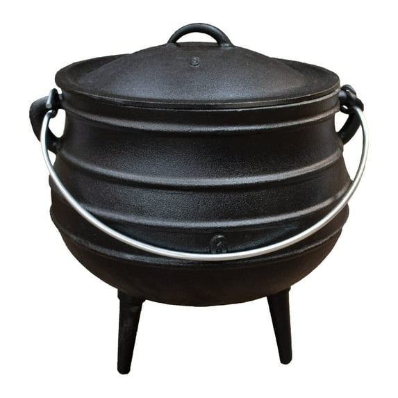 Lehman's Campfire Cooking Kettle Pot - Cast Iron Potje Dutch Oven with 3 Legs and Lid, 13.5 inch, 3.5 gallon