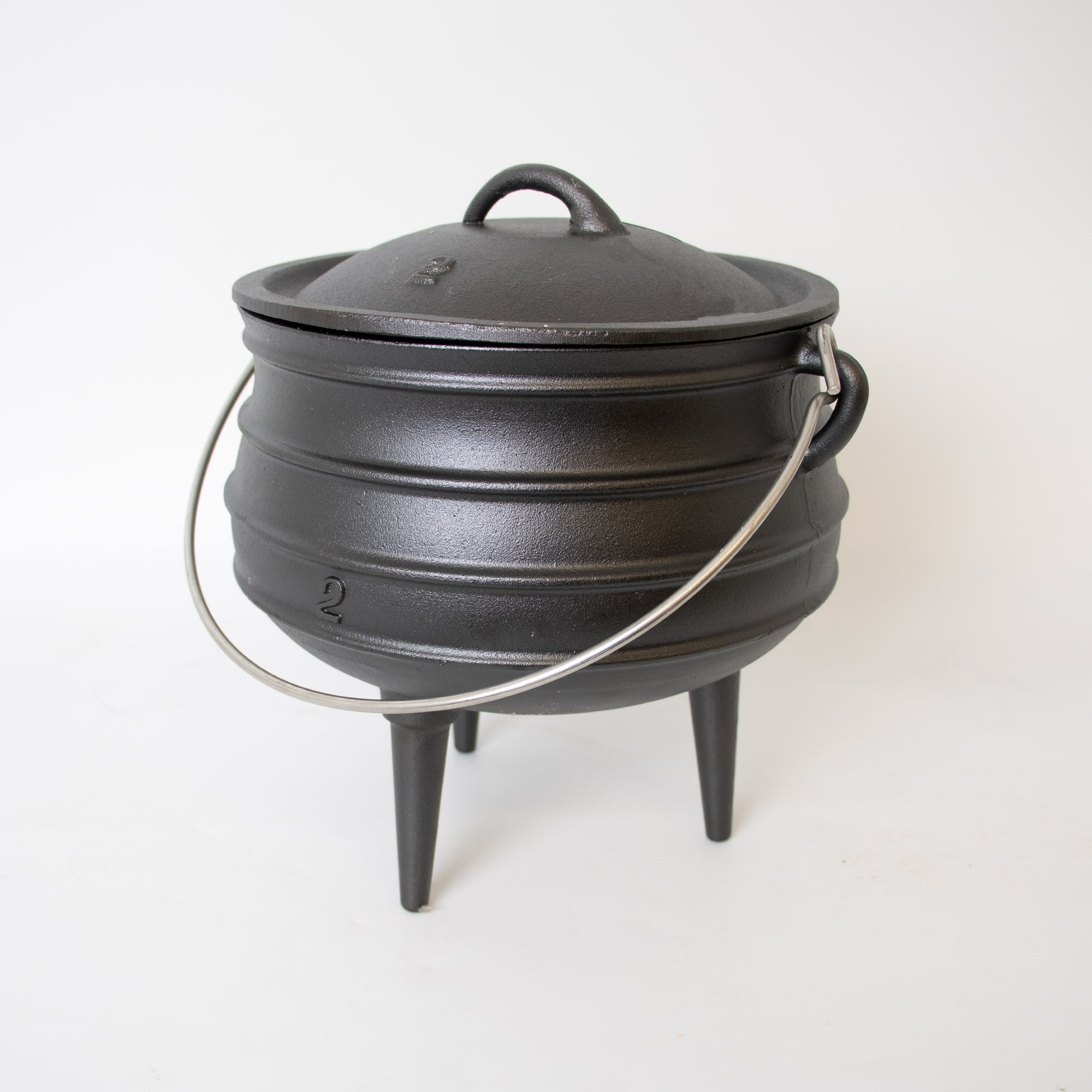 9.5 Inch Black Cast Iron Campfire Dutch Oven with Lid and Legs