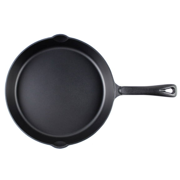 Lehman's Cast Iron Skillet - Nitrogen Hardened Cookware, Tough but Lightweight, No Need to Season, Silicone Safety Handle Included - 10 inch