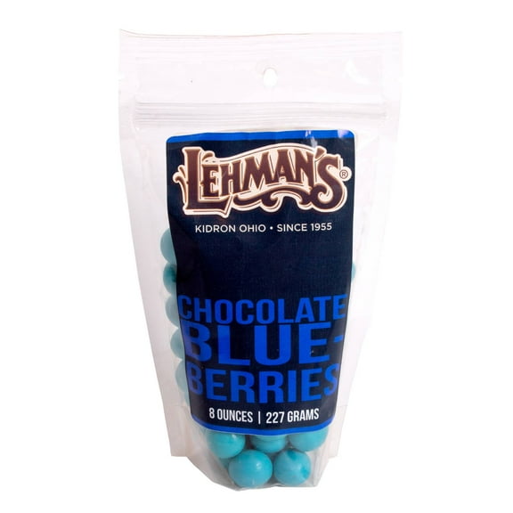 Lehman's Chocolate Candy Covered Blueberries, Creamy Milk Chocolate and Blueberry Candy Coated, 8 oz Resealable Bag