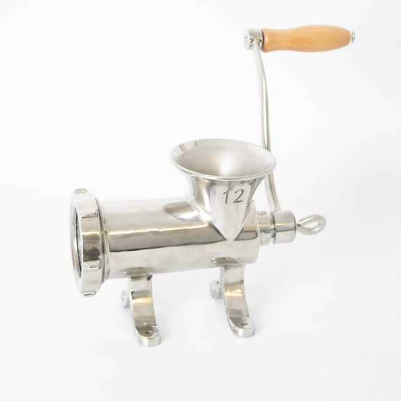 Lehman's Clamp-Down Meat Grinder #12, Manual Hand-Cranked Stainless Steel Meat Grinder for Home Use, Easy to Clean and Store