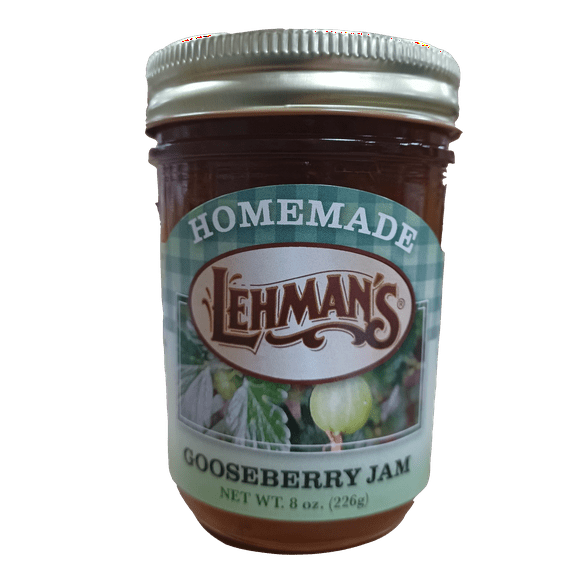 Lehman's Homemade All Natural Preserves Spread, No Preservatives, 8 Oz, Gooseberry Jam