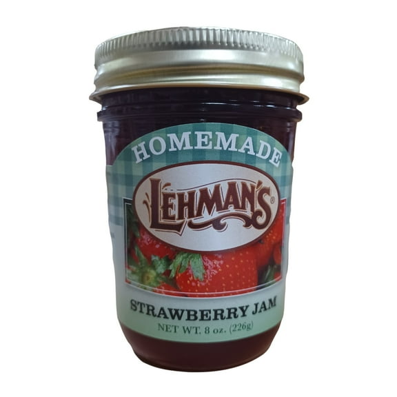Lehman's Homemade All Natural Preserves Spread, No Preservatives, 8 Oz, Strawberry Jam