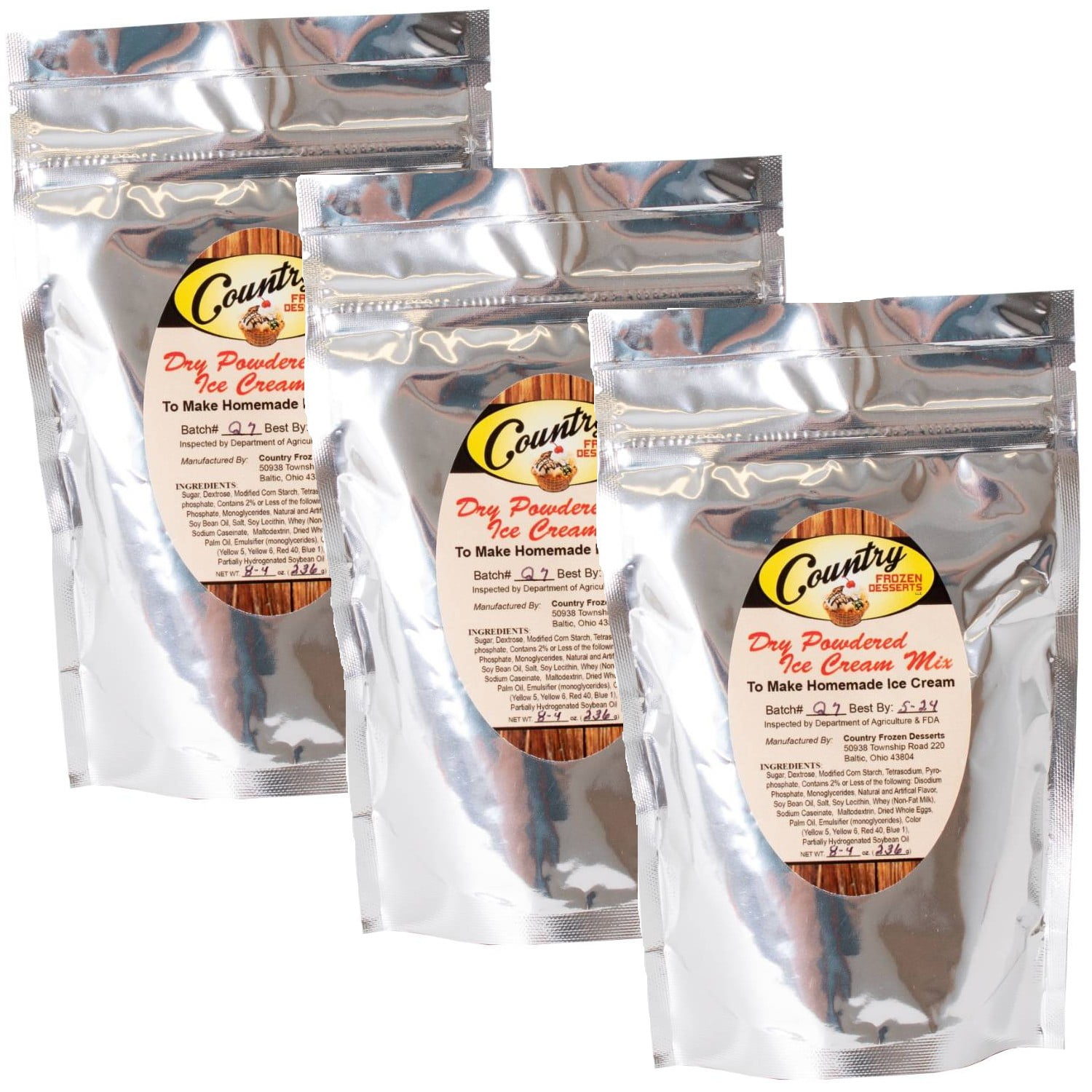 Lehman's Homemade Creamy Ice Cream Mix 6 Quart Bag Size Pack of 3