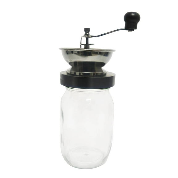 Lehman's Manual Coffee Grinder with Mason Jar Grounds Storage, Comfortable Grip Quiet Smooth Non-Electric Hand Crank, Standard Grind