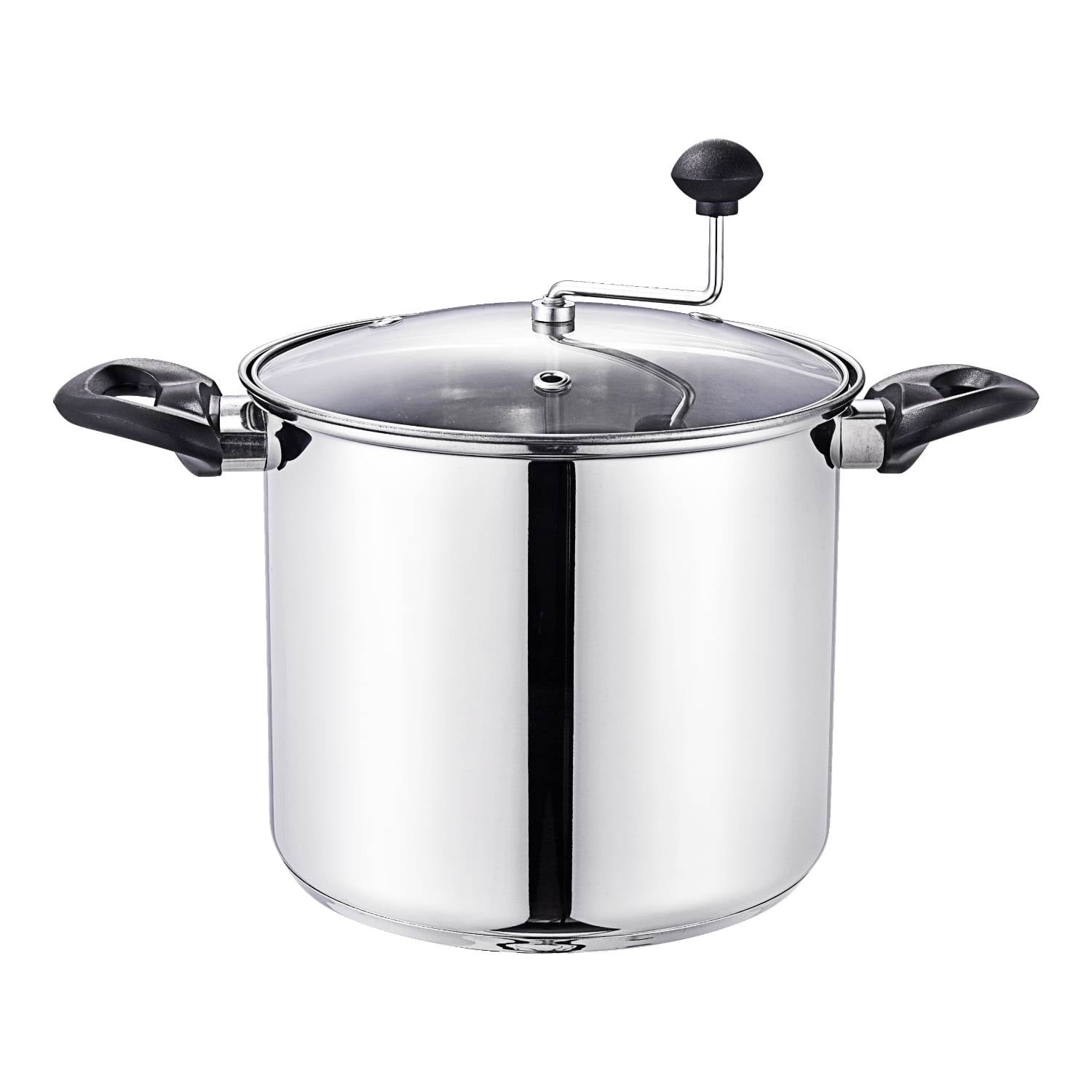 Lehman's Manual Popcorn Popper Stainless Steel Stovetop Popcorn Maker, No Measuring Needed