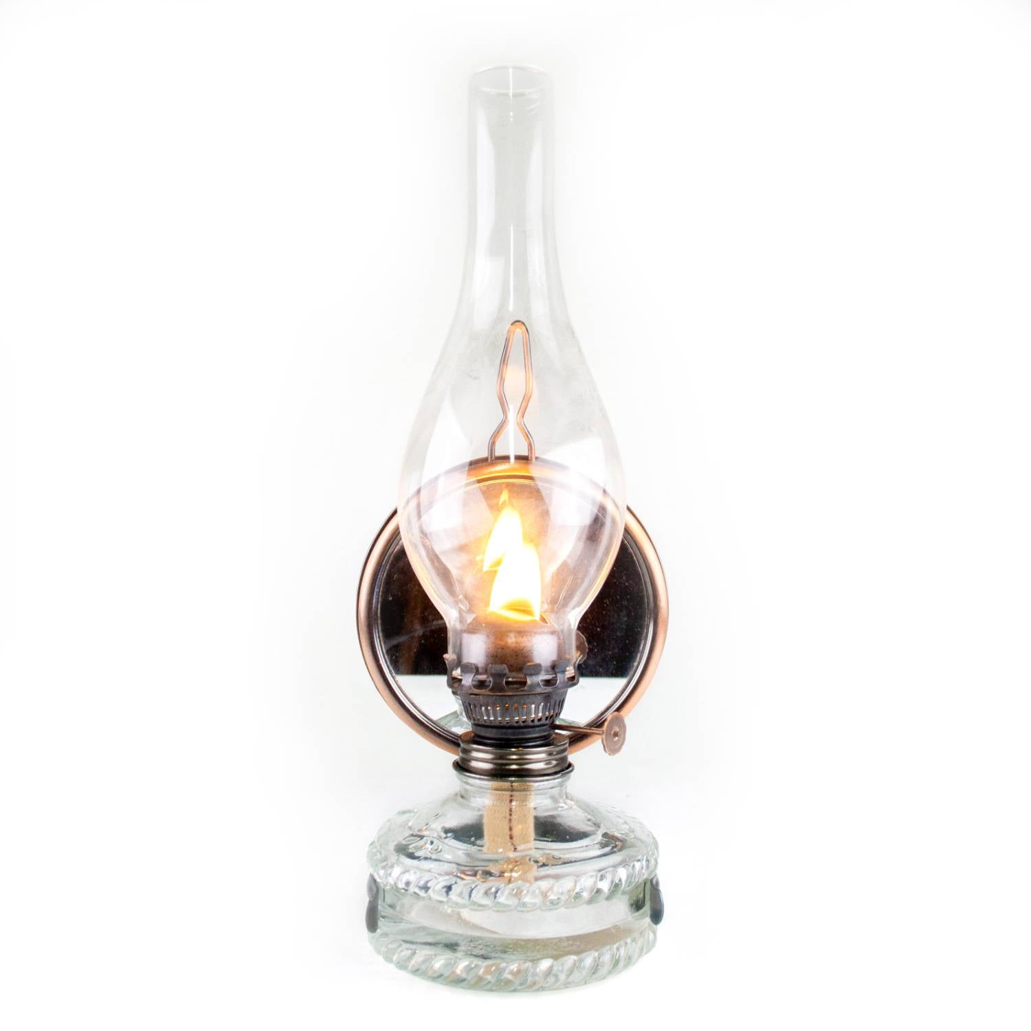 Clear Glass Oil Lamp with Reflector for Emergencies