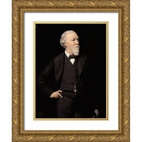 Lehmann, Rudolph K.E. 11x14 Gold Ornate Wood Framed with Double Matting Museum Art Print Titled - Robert Browning