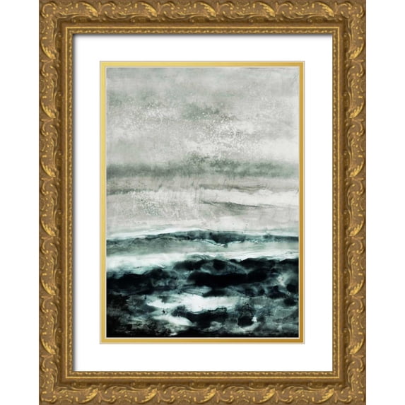 Lehnhardt, Iris 11x14 Gold Ornate Wood Framed with Double Matting Museum Art Print Titled - Abstract Waterscape