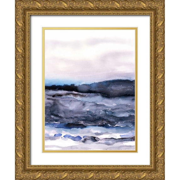 Lehnhardt, Iris 19x24 Gold Ornate Wood Framed with Double Matting Museum Art Print Titled - Layers of Colour 2
