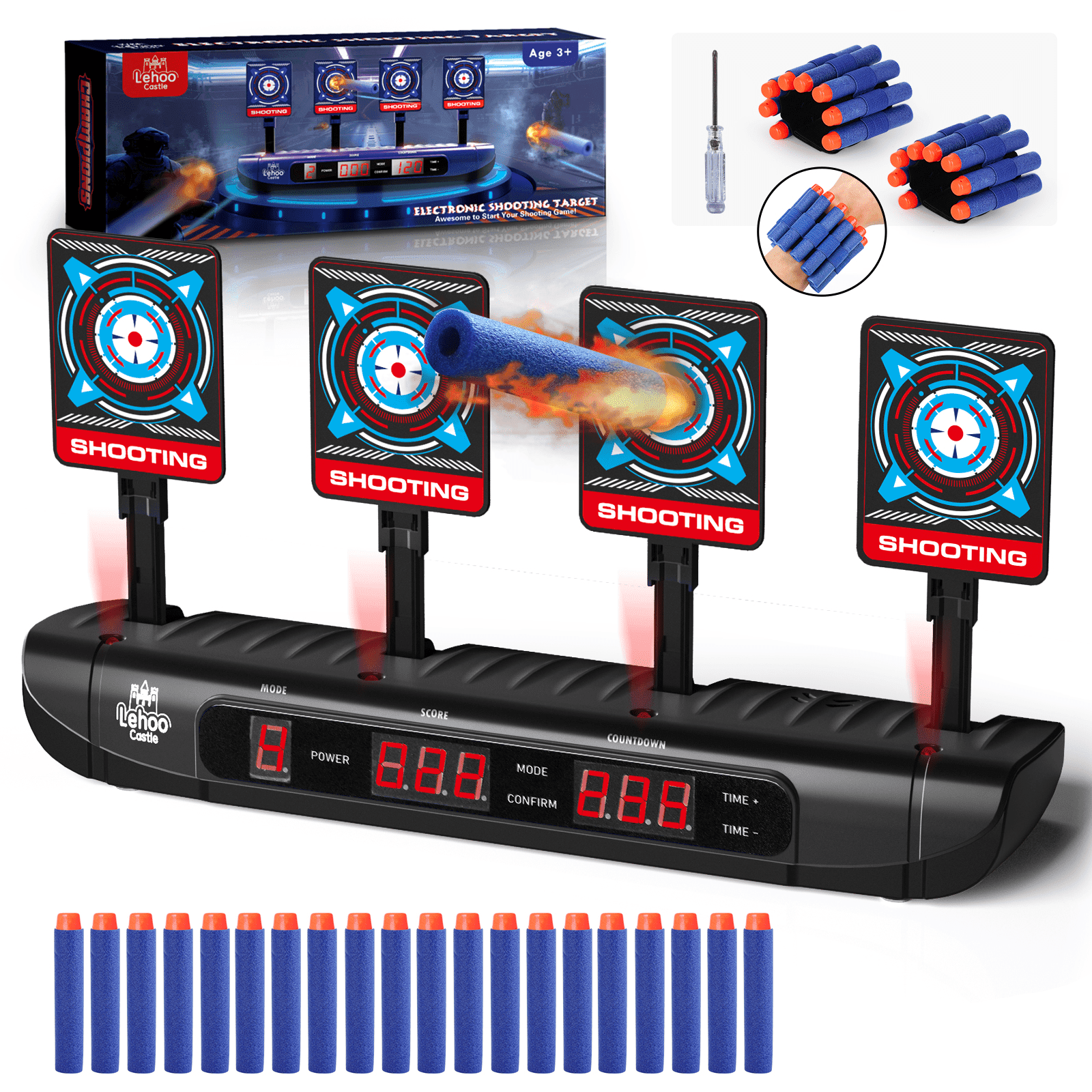 Digital Target, Electronic Shooting Target for Nerf, Kids Target