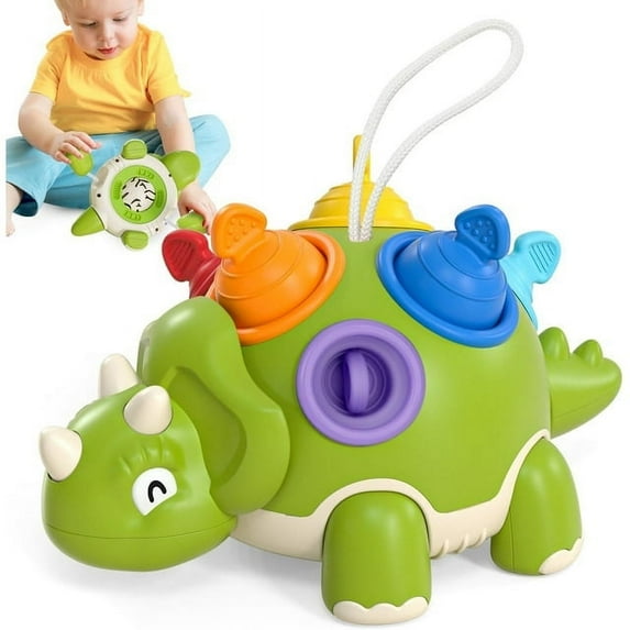 Lehoo Castle Montessori Dinosaur Sensory Toy for 1 Year Old, Green