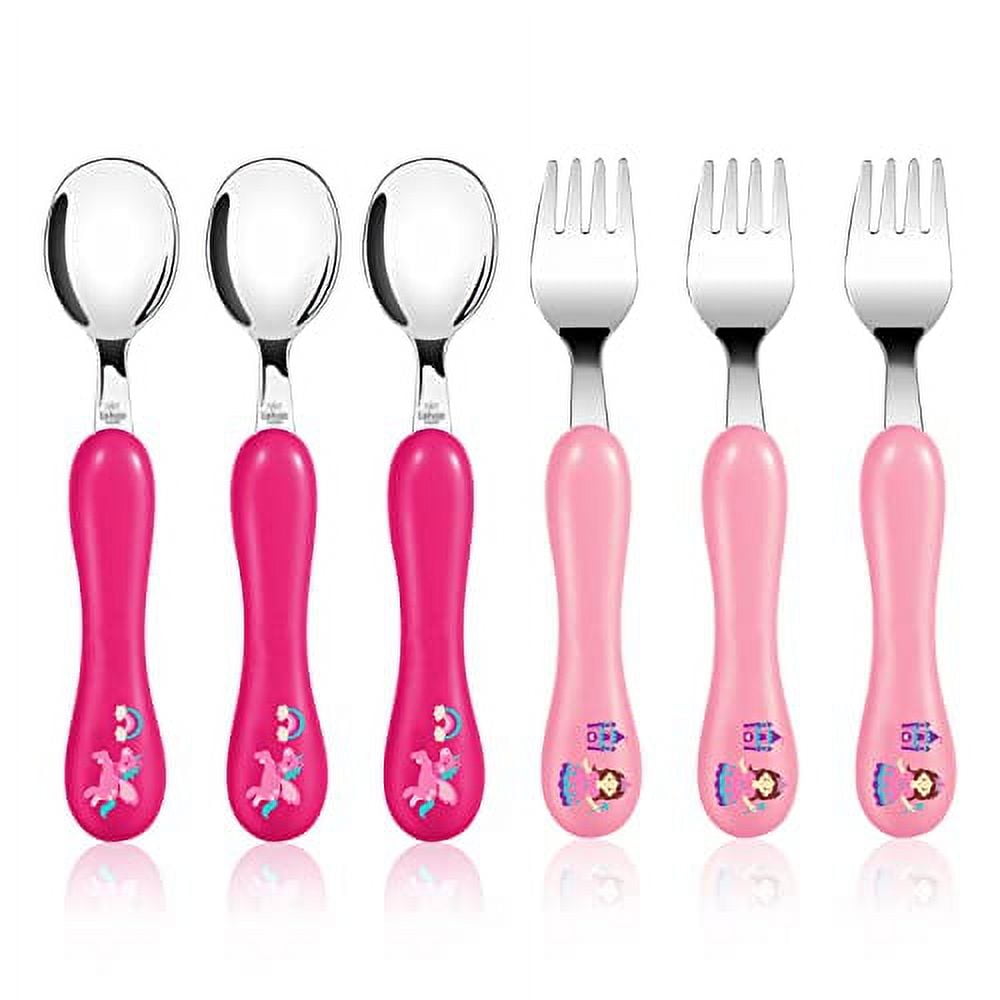 Lehoo Castle Toddler Fork and Spoon, 6pcs Toddler Utensils Kids