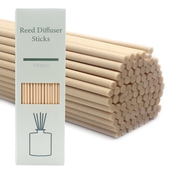 Lehood 100PCS Reed Diffuser Sticks,Aromatherapy Volatile Sticks 3mm In Diameter,8/10/12 Inch Natural Fiber Rattan Wood Sticks Essential Oil Diffuser Sticks Refill Replacement for Aroma Fragrance