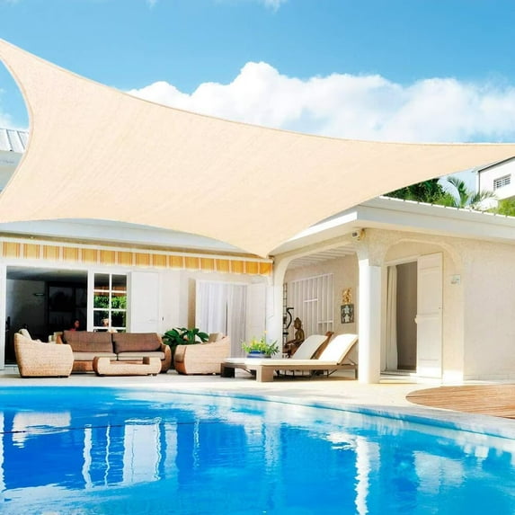 Lehood 185 GSM HDPE Rectangle Brown Sun Shade Sail - 95% UV Block, Breathable & Water-Permeable with 4 Ropes | Custom Sizes, Multi-Color for Garden, Patio, Pool Cover