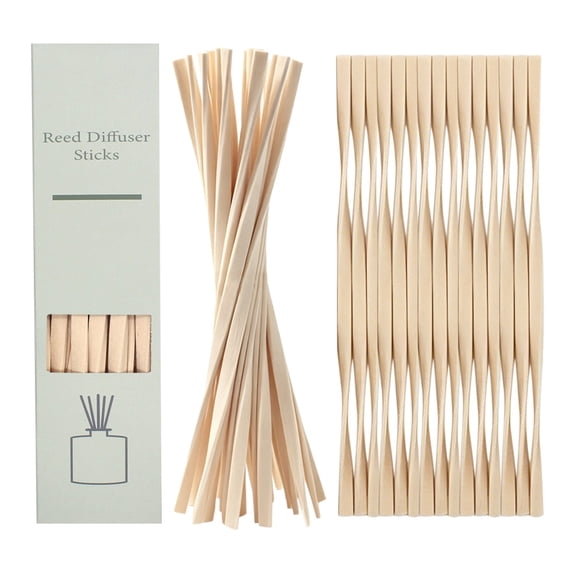 Lehood 25PCS Volatile Sticks Reed Diffuser Sticks 7mm x 9.45 Inch Twisted, Natural Aroma Essential Oil Refill Replacement for Home Fragrance, Artistic Shape for Larger Air Contact