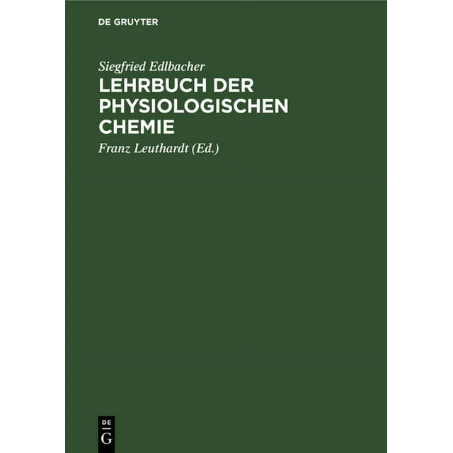 Lehrbuch der physiologischen Chemie (Hardcover)