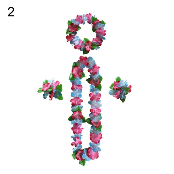 Lei Kit Vibrant Colors Breathable Party Favors Hawaiian Party Decorations Necklaces Lei Bracelet for Outdoor