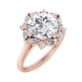thumbnail image 1 of Lei - Moissanite Round and Marquise Cluster Lab Diamond Engagement Ring, 1 of 4