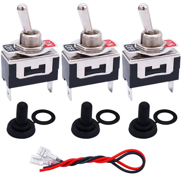 Lei Song TWTADE 3 Pcs Toggle Rocker Switches SPST ON/Off 2 Pin 2