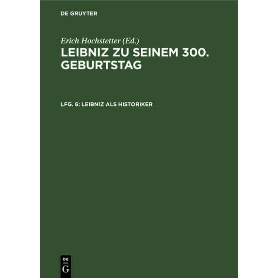 Leibniz als Historiker, (Hardcover)