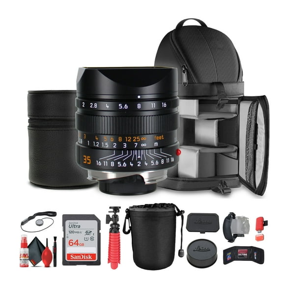 Leica APO-Summicron-M 35mm f/2 ASPH. Lens (Black) + Sling Backpack + More