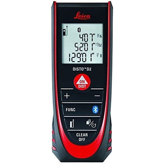 Leica DISTO D2 New 330ft Laser Distance Measure with Bluetooth 4.0, Black/Red