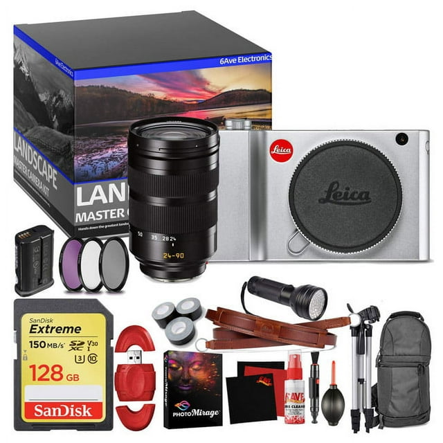 Leica L2 Mirrorless Digital Camera (Silver) - Master Landscape Photographer Kit - Memory Card - Accessories with Leica