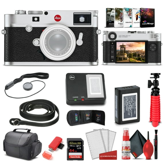 Leica M10-R Digital Rangefinder Camera (Silver Chrome) (20003) + 64GB Extreme Pro Card + Starter Bundle