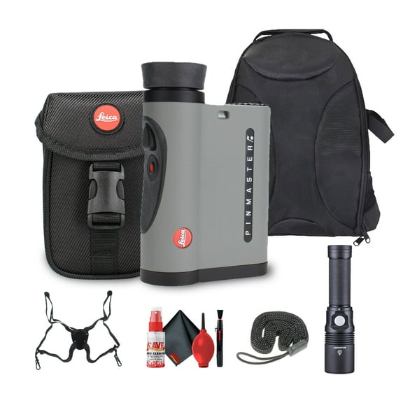 Leica Pinmaster II Golf Rangefinder + Cleaning Kit + Lens Pouch + Cap Keeper