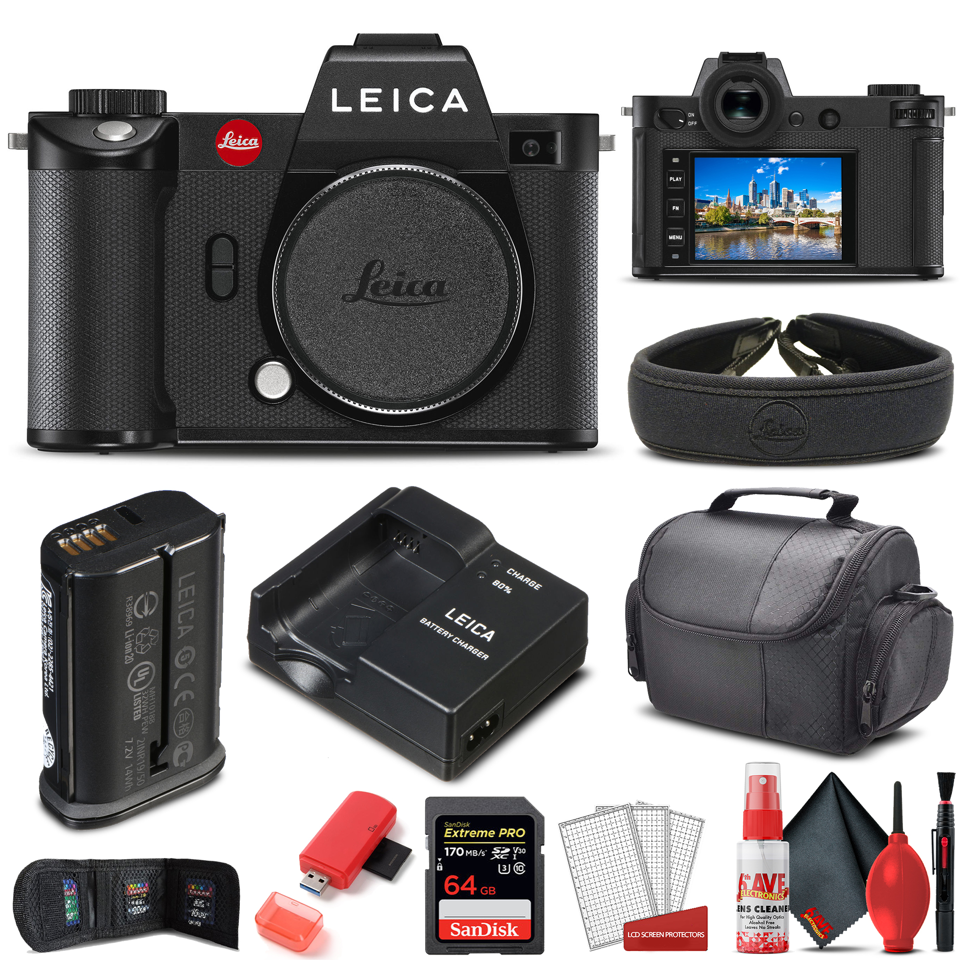 Leica SL2 Mirrorless Digital Camera (Body Only) (10854) + 64GB Extreme Pro Card + Card Reader + Case +  Cleaning Set + Memory Wallet - Starter Bundle - image 1 of 5